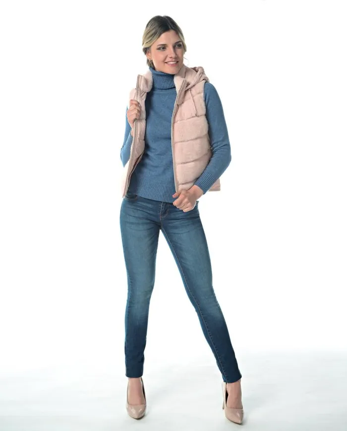 Vests Women039s Maximilian Hooded Mink Vest