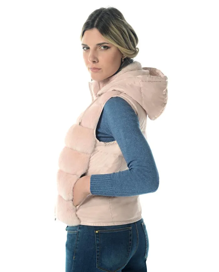 Vests Women039s Maximilian Hooded Mink Vest