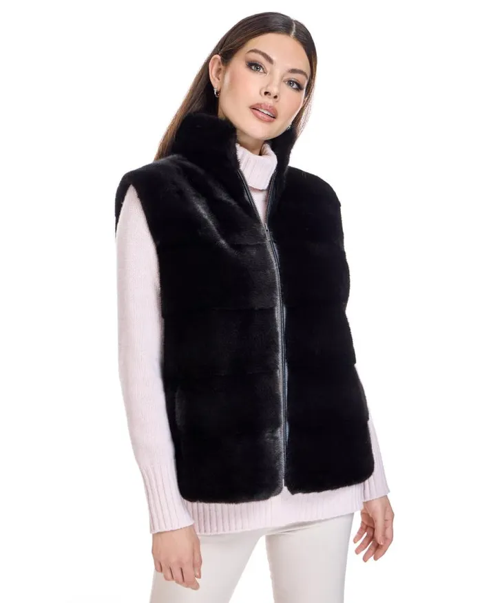 Vests Women039s Maximilian Horizontal Mink Vest