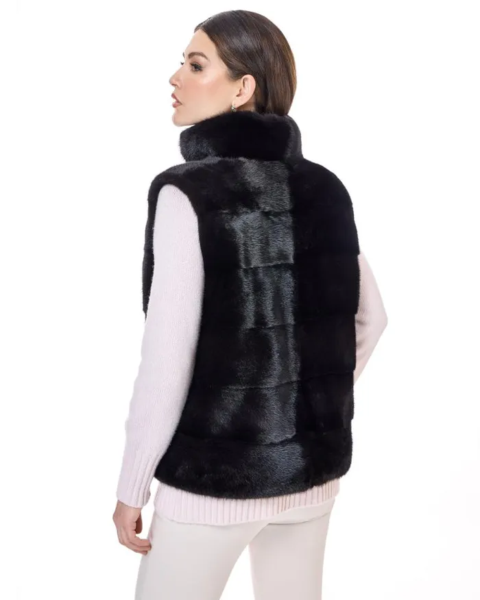 Vests Women039s Maximilian Horizontal Mink Vest