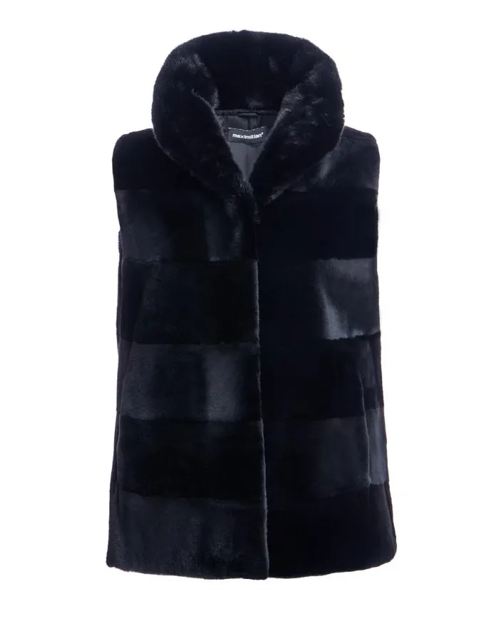 Vests Women039s Maximilian Horizontal Sheared Mink Vest