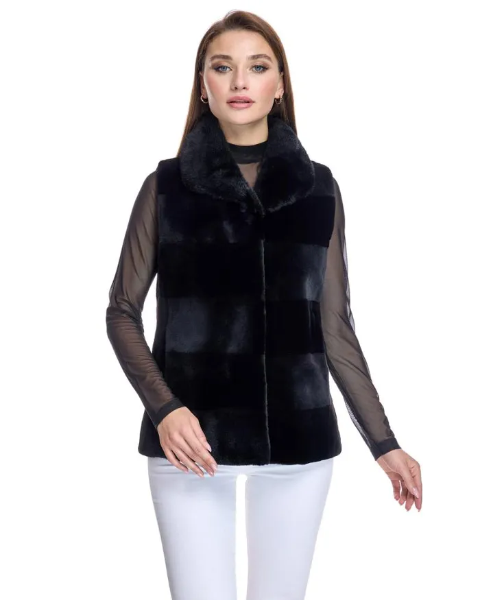 Vests Women039s Maximilian Horizontal Sheared Mink Vest