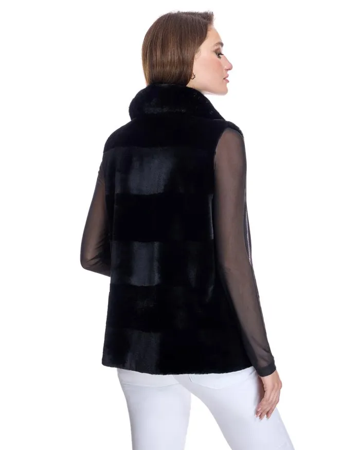 Vests Women039s Maximilian Horizontal Sheared Mink Vest