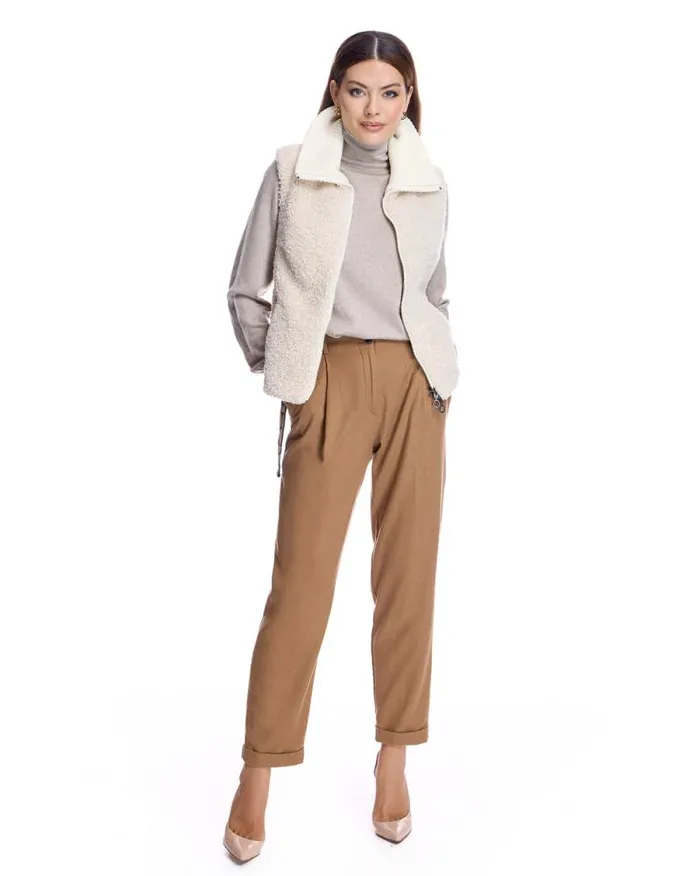 Vests Women039s Maximilian Shearling Lamb Vest With Nylon Back