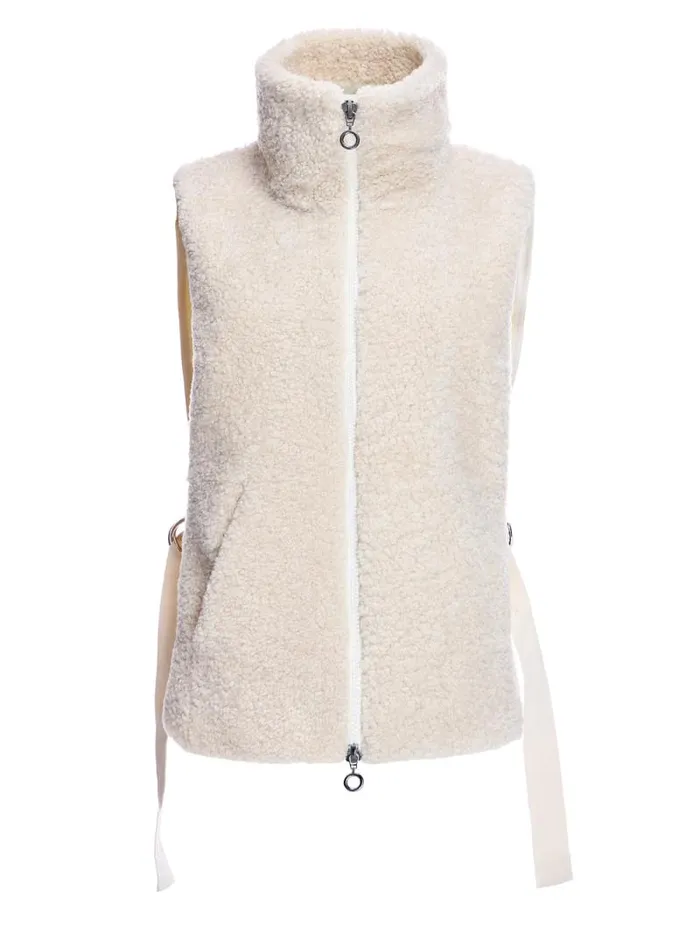 Vests Women039s Maximilian Shearling Lamb Vest With Poly Back