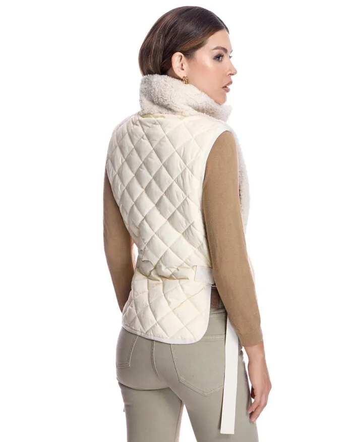 Vests Women039s Maximilian Shearling Lamb Vest With Poly Back