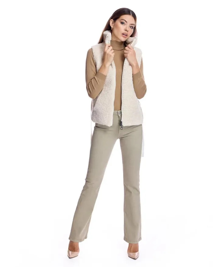 Vests Women039s Maximilian Shearling Lamb Vest With Poly Back