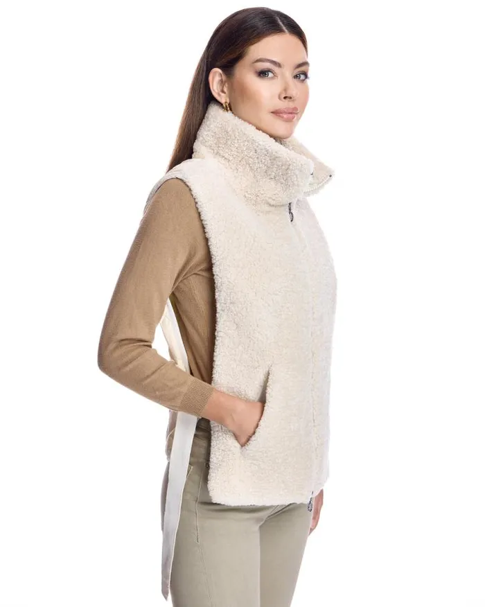 Vests Women039s Maximilian Shearling Lamb Vest With Poly Back