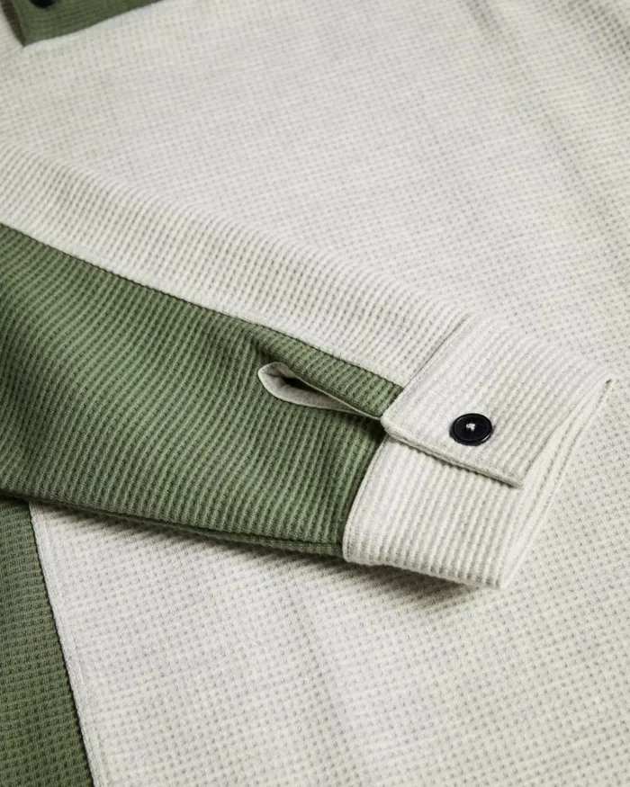 Waffle Knit Panelled Polo Shirt Gray Marl Men Ted Baker Clothing