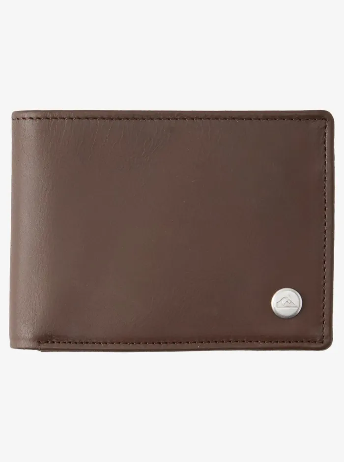 Wallets Men Quiksilver Mac TriFold Leather Wallet Chocolate Brown