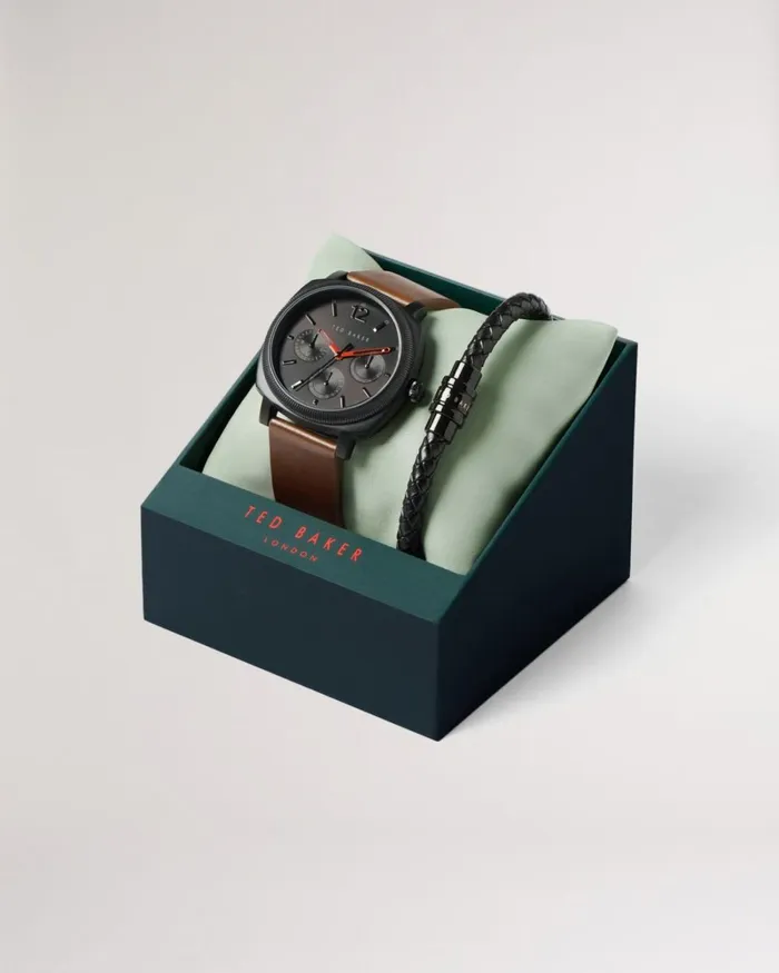 Watch And Bracelet Gift Set Brown Men Ted Baker Watches and Jewelry Watch And Bracelet Gift Set Brown Men Ted Baker Watches and Jewelry