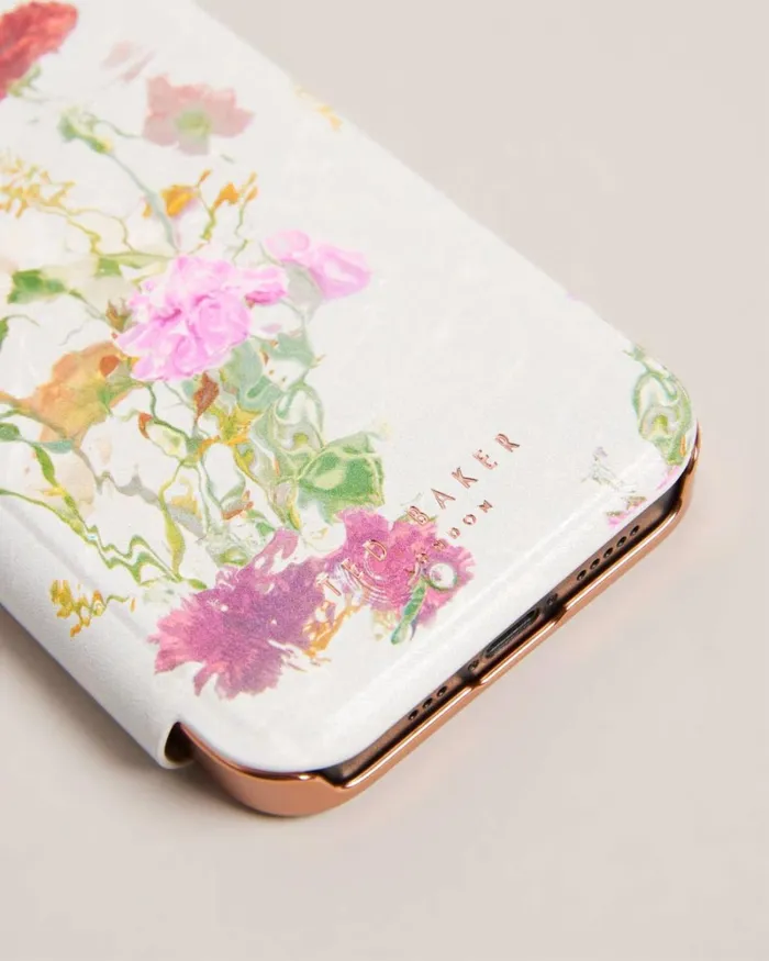 Watercolour Floral IPhone 13 And 14 Mirror Case Pale Pink Women Ted Baker Tech Accessories