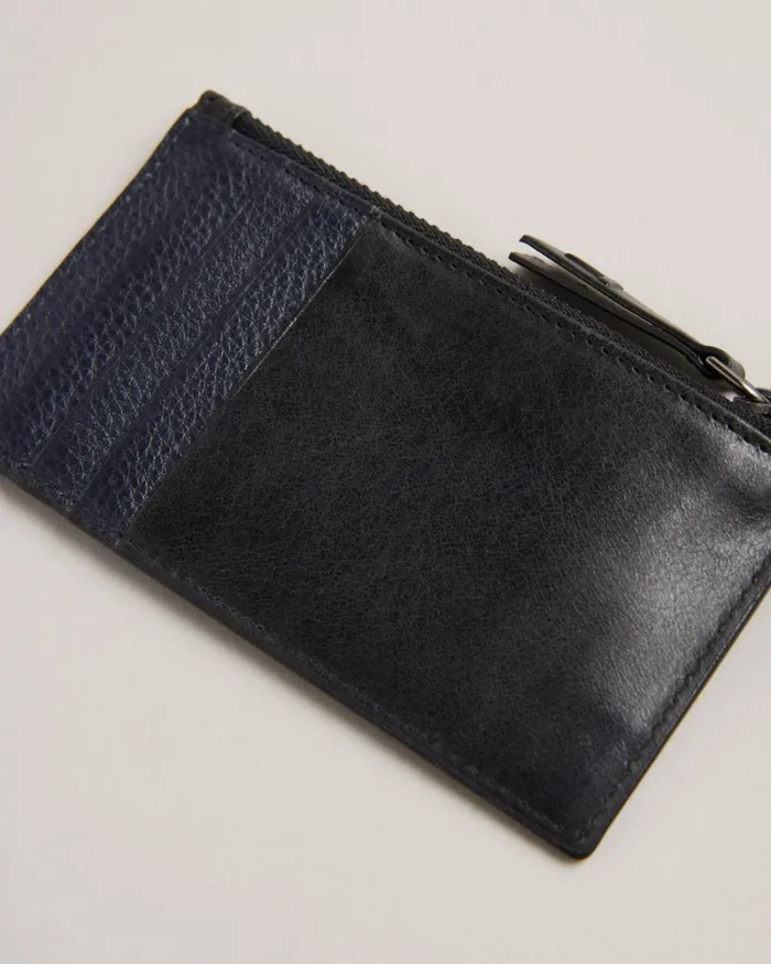 Waxy Leather Card Holder Black Men Ted Baker Wallets and Card Holders
