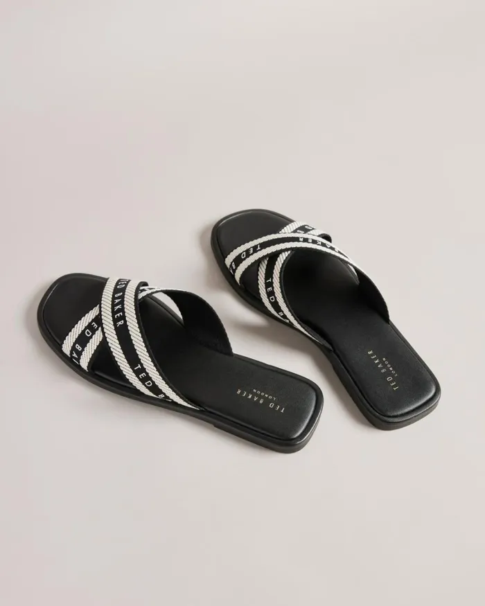 Webbing Strap Sandals Black Women Ted Baker Sandals and Sliders