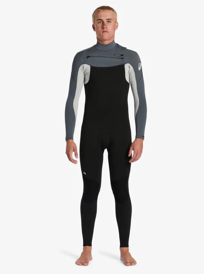 Wetsuits Men Quiksilver 32mm Everyday Sessions Chest Zip Wetsuit Black Ash