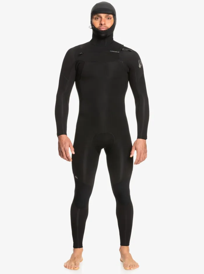 Wetsuits Men Quiksilver 543mm Everyday Sessions Hooded Chest Zip Wetsuit Black Wetsuits Men Quiksilver 543mm Everyday Sessions Hooded Chest Zip Wetsuit Black