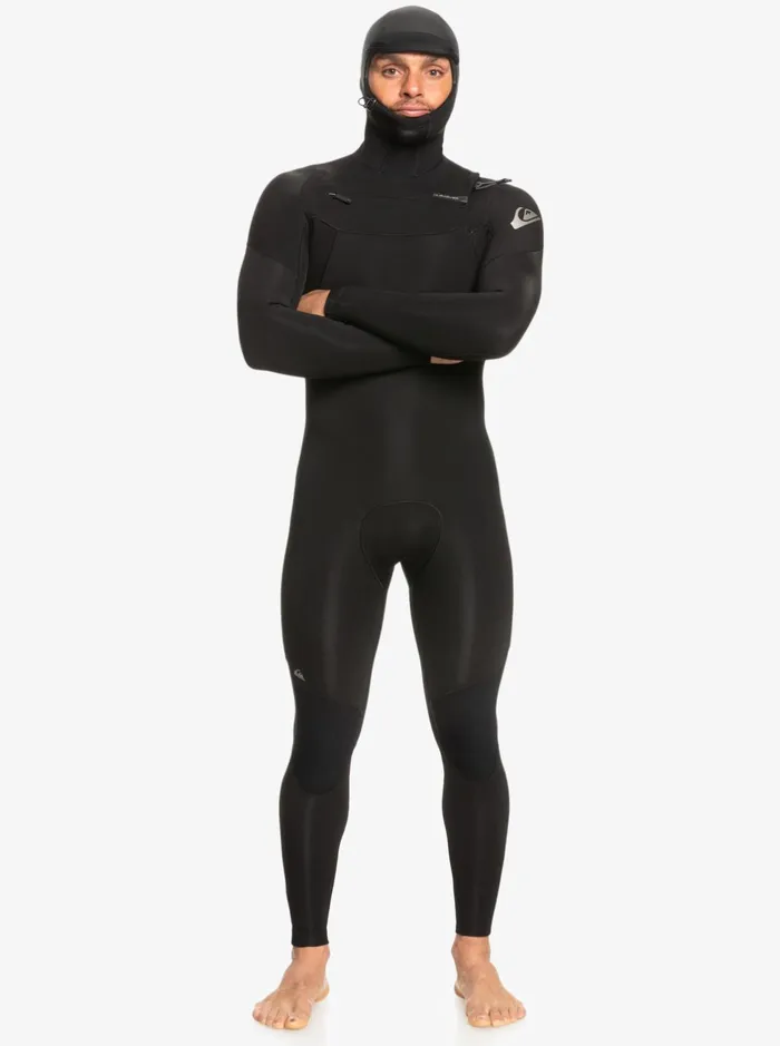 Wetsuits Men Quiksilver 543mm Everyday Sessions Hooded Chest Zip Wetsuit Black Wetsuits Men Quiksilver 543mm Everyday Sessions Hooded Chest Zip Wetsuit Black