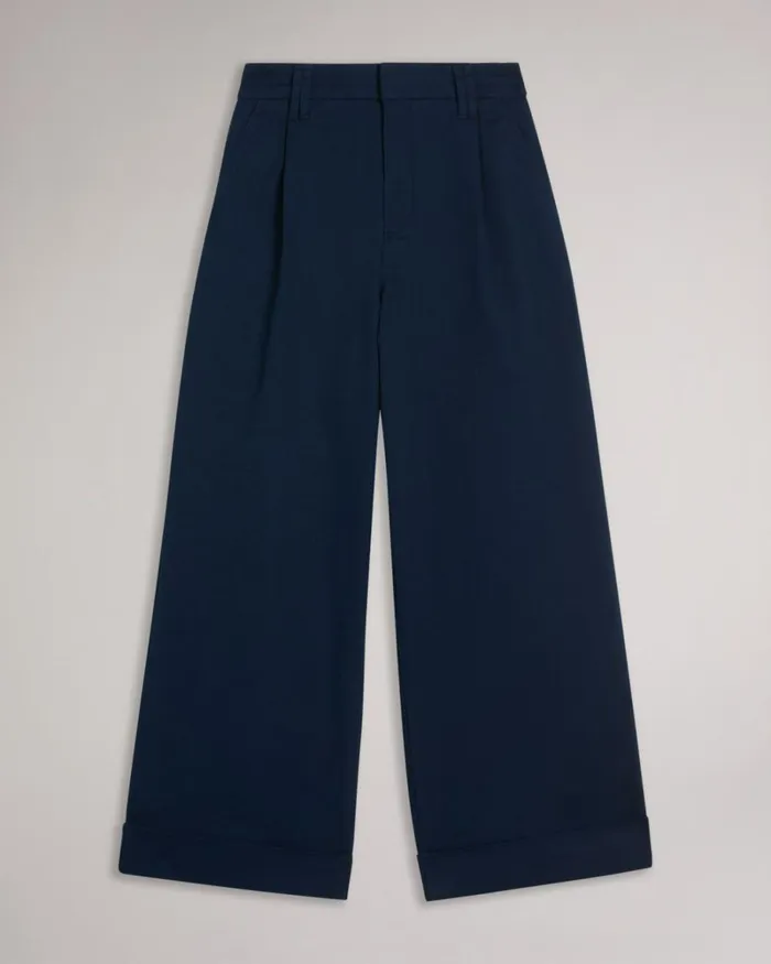 Wide Leg Tailored Trousers Dark Navy Women Ted Baker Clothing