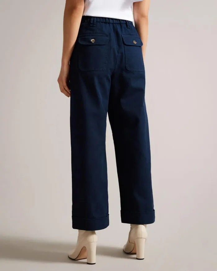 Wide Leg Tailored Trousers Dark Navy Women Ted Baker Clothing Wide Leg Tailored Trousers Dark Navy Women Ted Baker Clothing