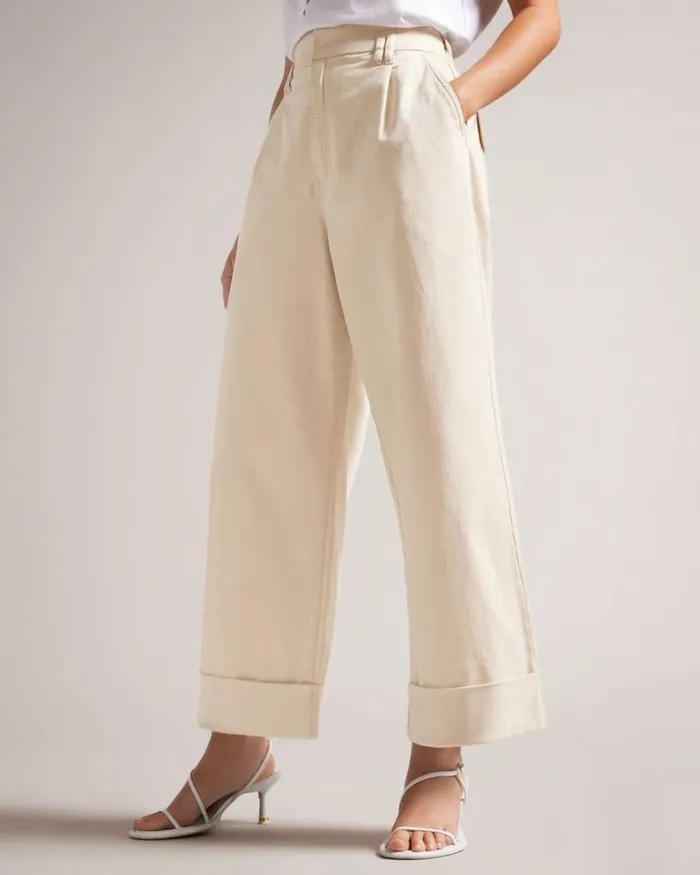 Wide Leg Tailored Trousers Light Nude Women Ted Baker Clothing Wide Leg Tailored Trousers Light Nude Women Ted Baker Clothing