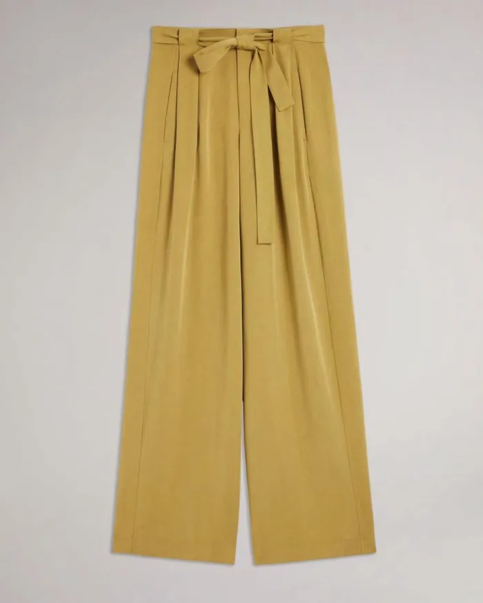 Wide Leg Trousers Khaki Women Ted Baker Clothing