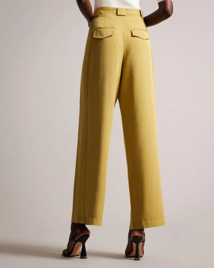 Wide Leg Trousers Khaki Women Ted Baker Clothing
