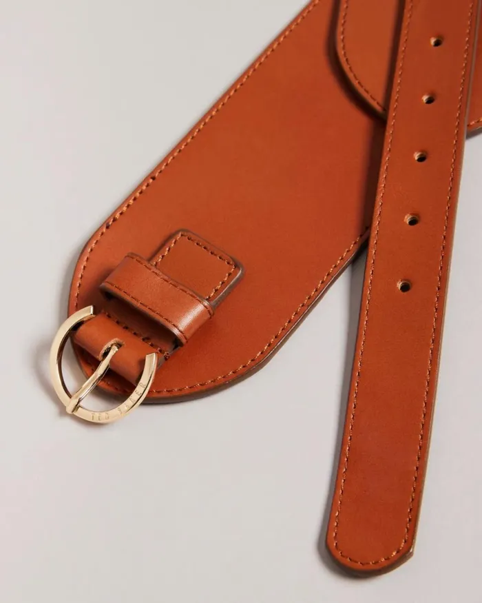Wide Waist Shaped Belt Brown Women Ted Baker Belts