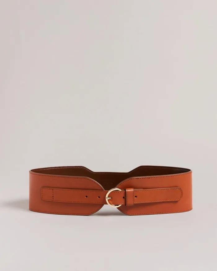 Wide Waist Shaped Belt Brown Women Ted Baker Belts