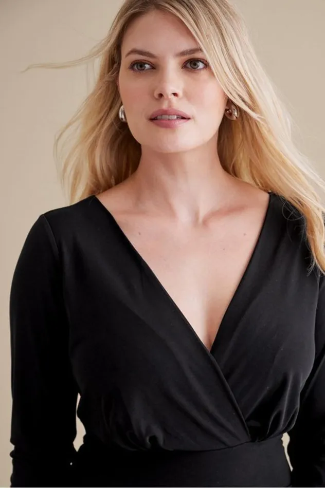 Women 34 Sleeve Penelope Jumpsuit Black Soft Surroundings Dresses Women 34 Sleeve Penelope Jumpsuit Black Soft Surroundings Dresses