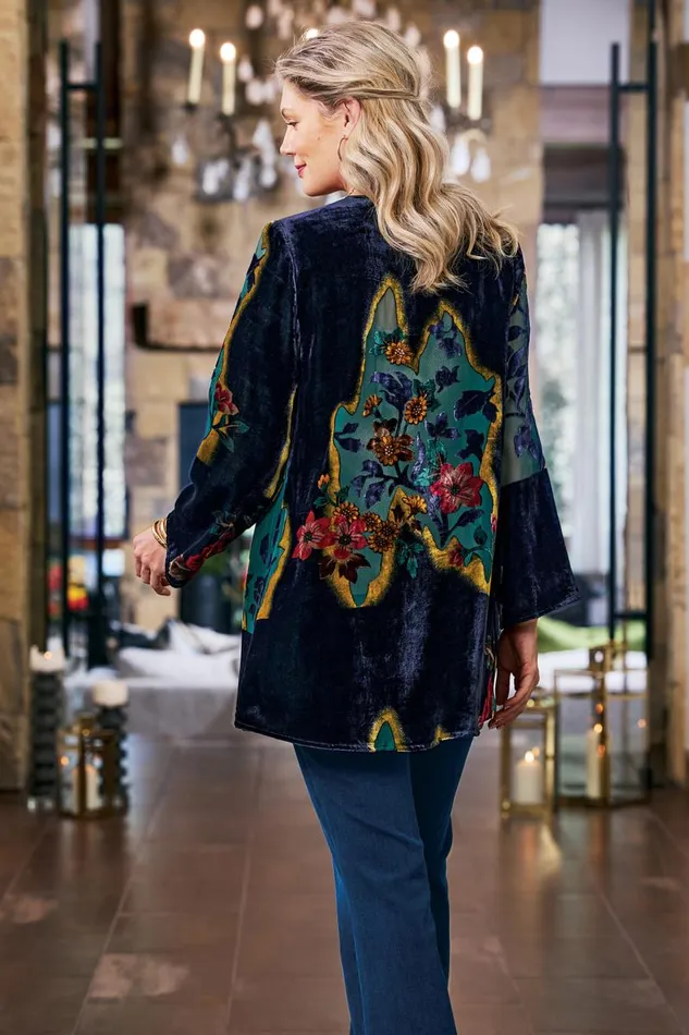 Women Aaliyah Floral Velvet Topper Secret Garden Burnout Soft Surroundings Toppers Women Aaliyah Floral Velvet Topper Secret Garden Burnout Soft Surroundings Toppers