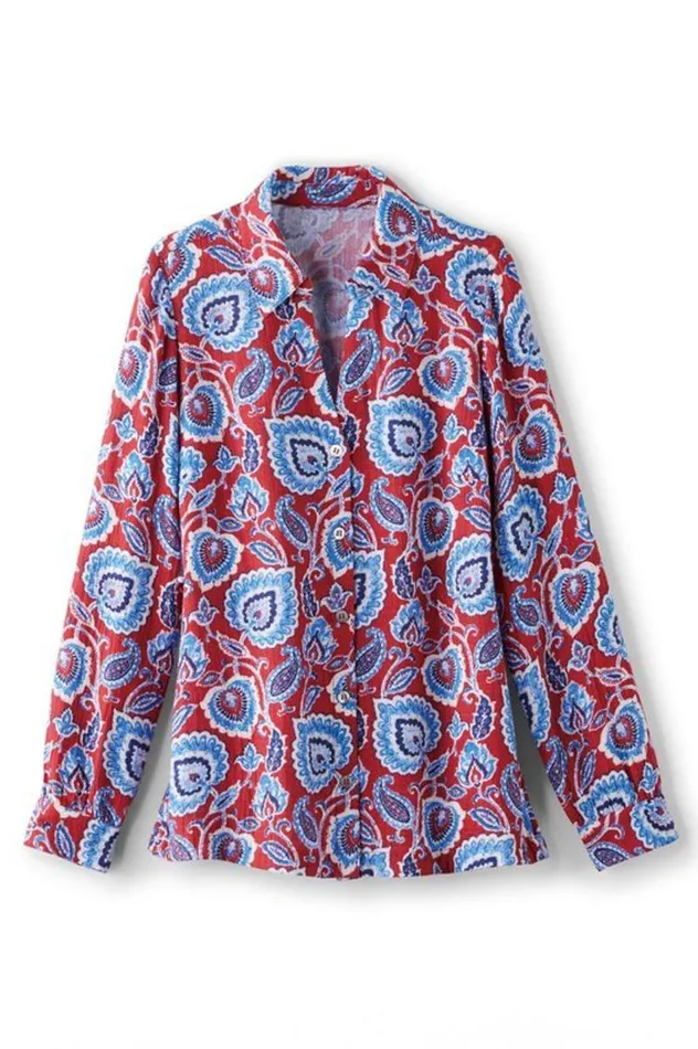 Women Addison Gauze Big Shirt Cynthera Floral Soft Surroundings Tops Women Addison Gauze Big Shirt Cynthera Floral Soft Surroundings Tops