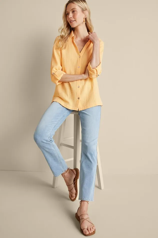 Women Addison Gauze Big Shirt Cynthera Floral Soft Surroundings Tops Women Addison Gauze Big Shirt Cynthera Floral Soft Surroundings Tops