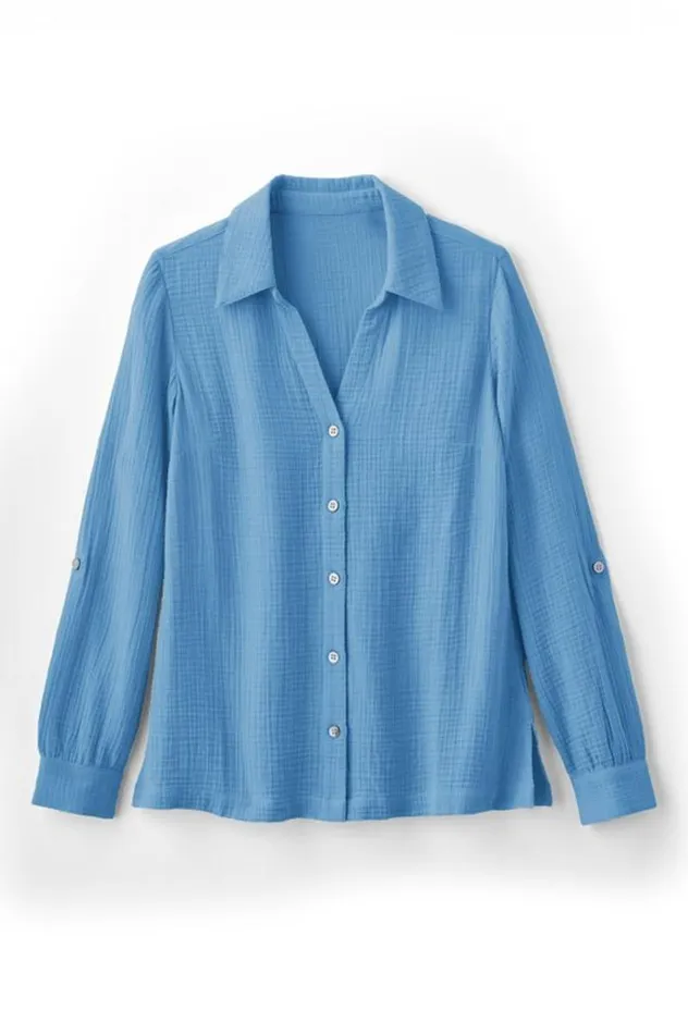 Women Addison Gauze Big Shirt Cynthera Floral Soft Surroundings Tops Women Addison Gauze Big Shirt Cynthera Floral Soft Surroundings Tops