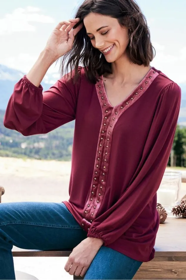 Women Adornment Top Cabernet Soft Surroundings Tops Women Adornment Top Cabernet Soft Surroundings Tops