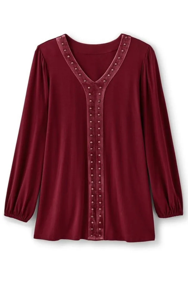 Women Adornment Top Cabernet Soft Surroundings Tops Women Adornment Top Cabernet Soft Surroundings Tops