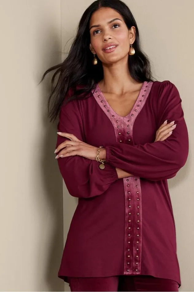 Women Adornment Top Cabernet Soft Surroundings Tops Women Adornment Top Cabernet Soft Surroundings Tops