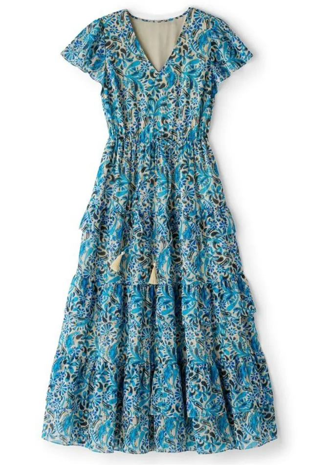 Women Aleyah Maxi Dress Paisley Ikat Overcast Soft Surroundings Dresses