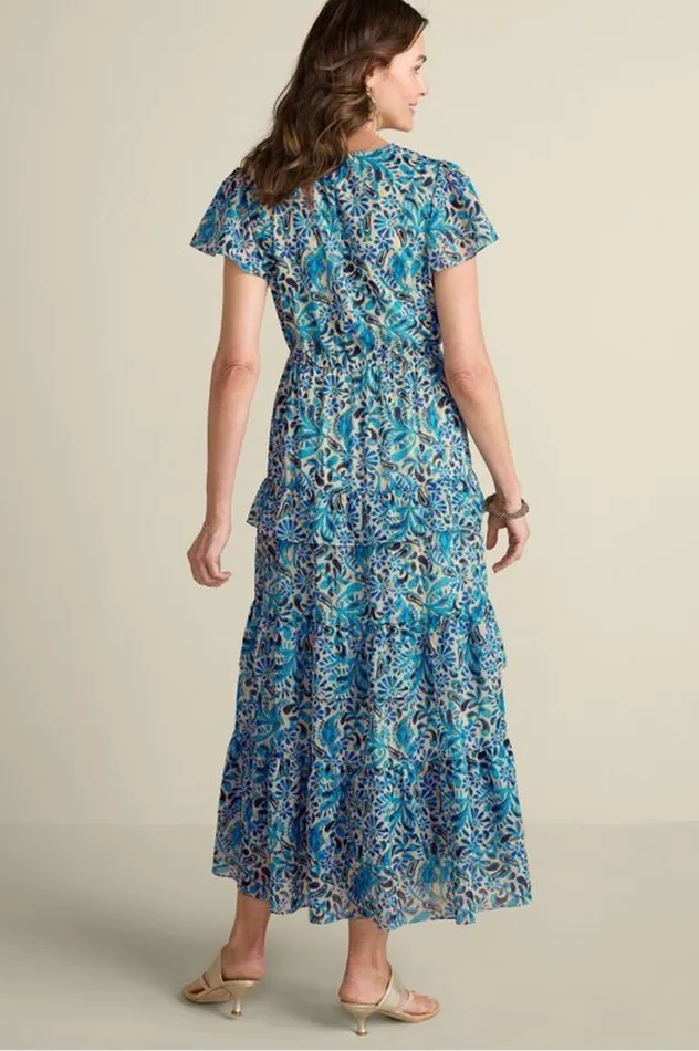 Women Aleyah Maxi Dress Paisley Ikat Overcast Soft Surroundings Dresses