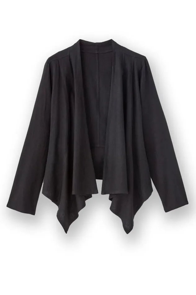 Women Alicante Linen Blend Topper Black Soft Surroundings Tops Women Alicante Linen Blend Topper Black Soft Surroundings Tops