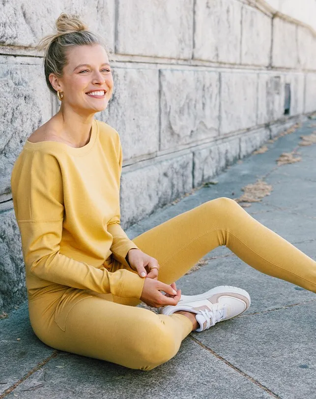 Women All Bottoms TravisMathew BEYOND THE COAST PONTE PANT Heather Bright Gold Women All Bottoms TravisMathew BEYOND THE COAST PONTE PANT Heather Bright Gold