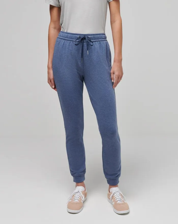 Women All Bottoms TravisMathew CLOUD FLEECE JOGGER Heather Navy