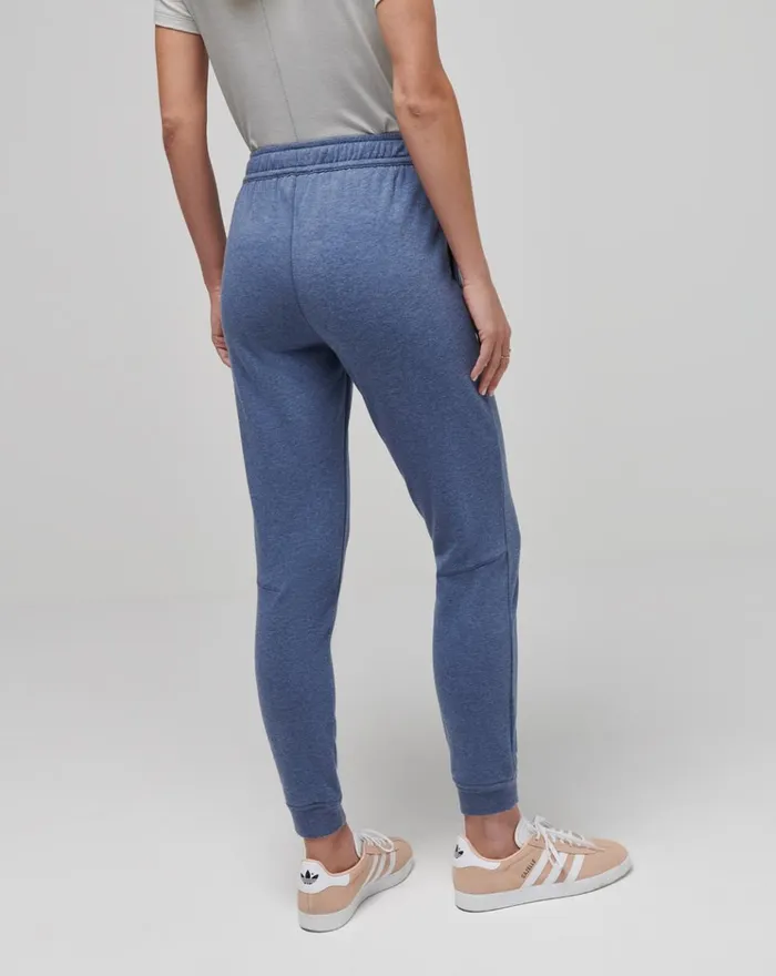 Women All Bottoms TravisMathew CLOUD FLEECE JOGGER Heather Navy