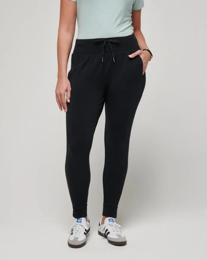 Women All Bottoms TravisMathew CLOUD TERRY TIE JOGGER Black