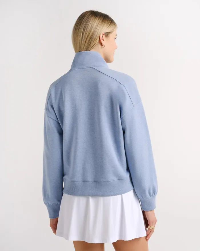Women All Tops TravisMathew BRISTOL HALF ZIP Heather Tempest