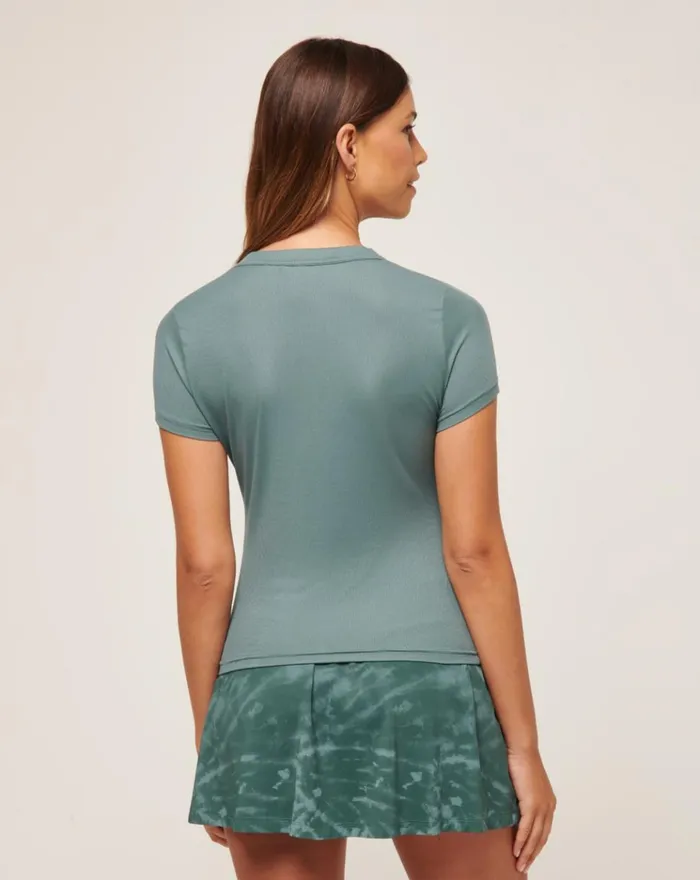 Women All Tops TravisMathew BUTTERFLY BEACH RIBBED TOP North Atlantic