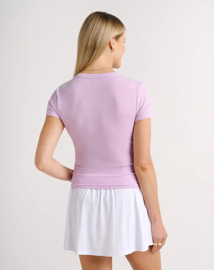 Women All Tops TravisMathew BUTTERFLY BEACH RIBBED TOP Orchid Bouquet