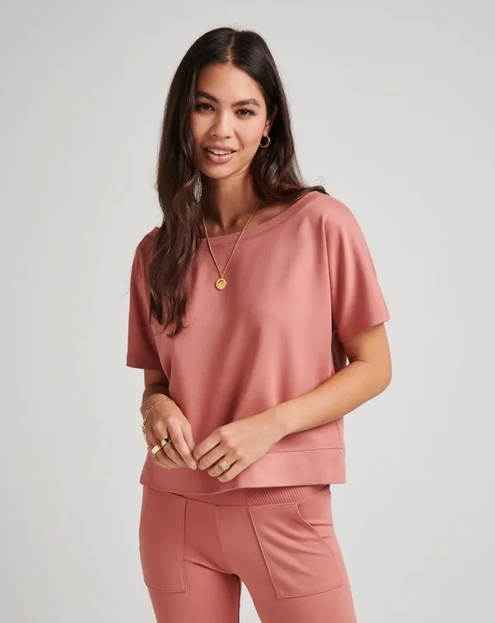 Women All Tops TravisMathew CLEOPATRA PONTE TOP Brick Dust
