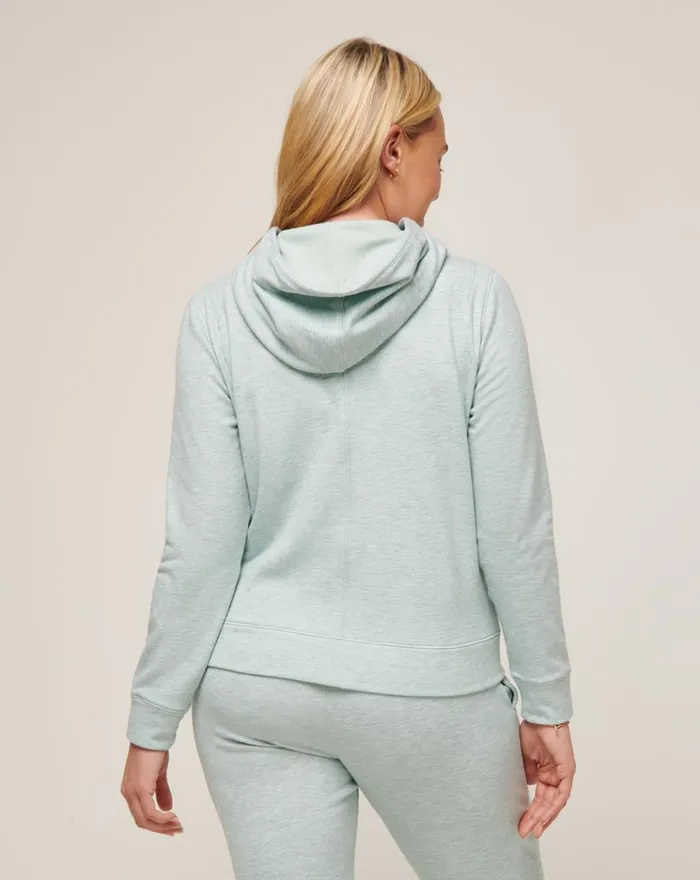 Women All Tops TravisMathew CLOUD FLEECE FULL ZIP HOODIE Heather Ether