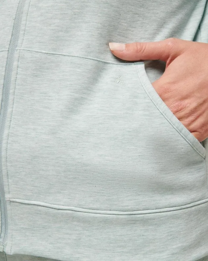 Women All Tops TravisMathew CLOUD FLEECE FULL ZIP HOODIE Heather Ether