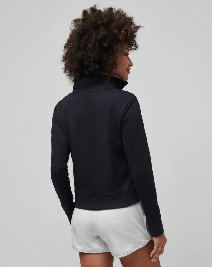Women All Tops TravisMathew CLOUD FLEECE HALF ZIP Black